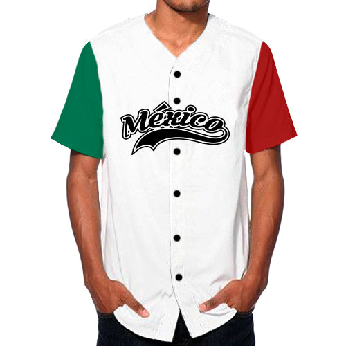 jersey mexico beisbol personalizado blanco rojo verde