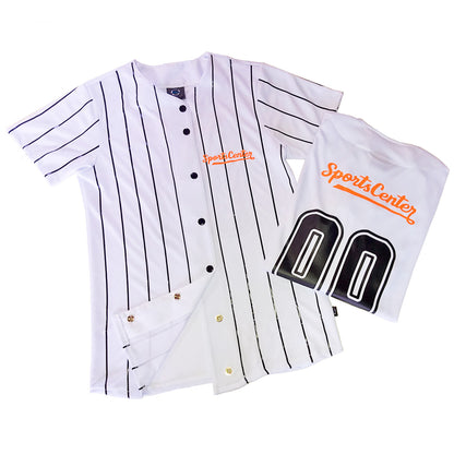 Jersey béisbol rayado personalizado baseball