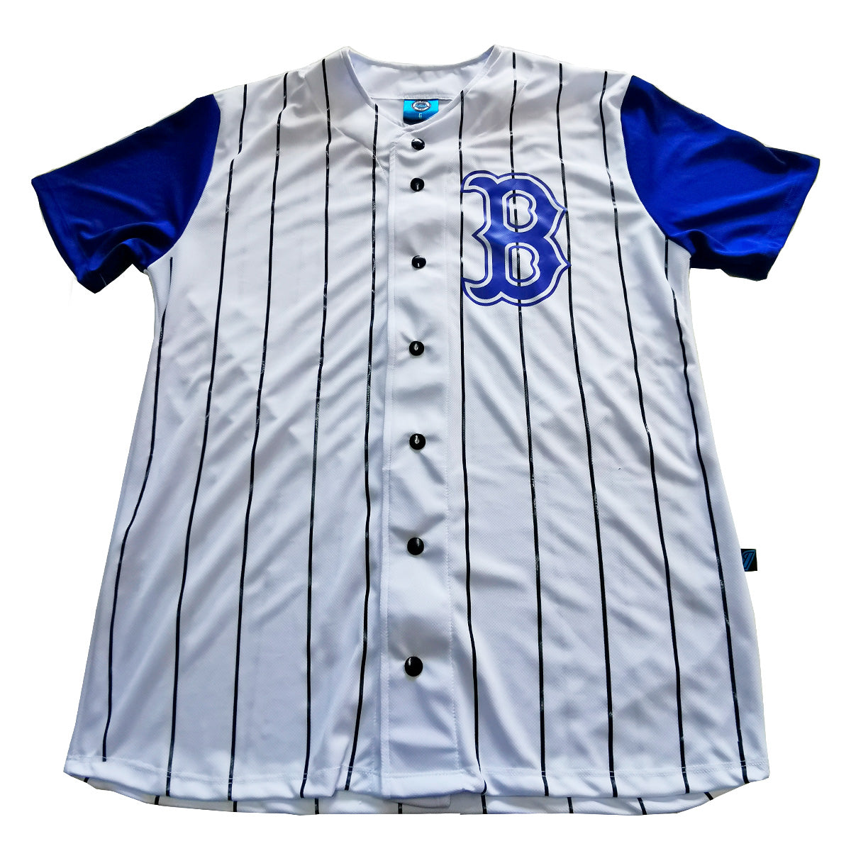 jersey beisbol rayas blanco azul