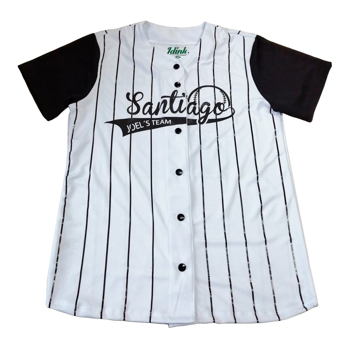 jersey beisbol blanco rayado mangas negras personalizado