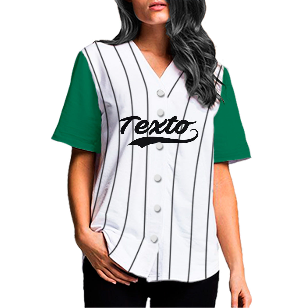 jersey beisbol rayado blanco y verde