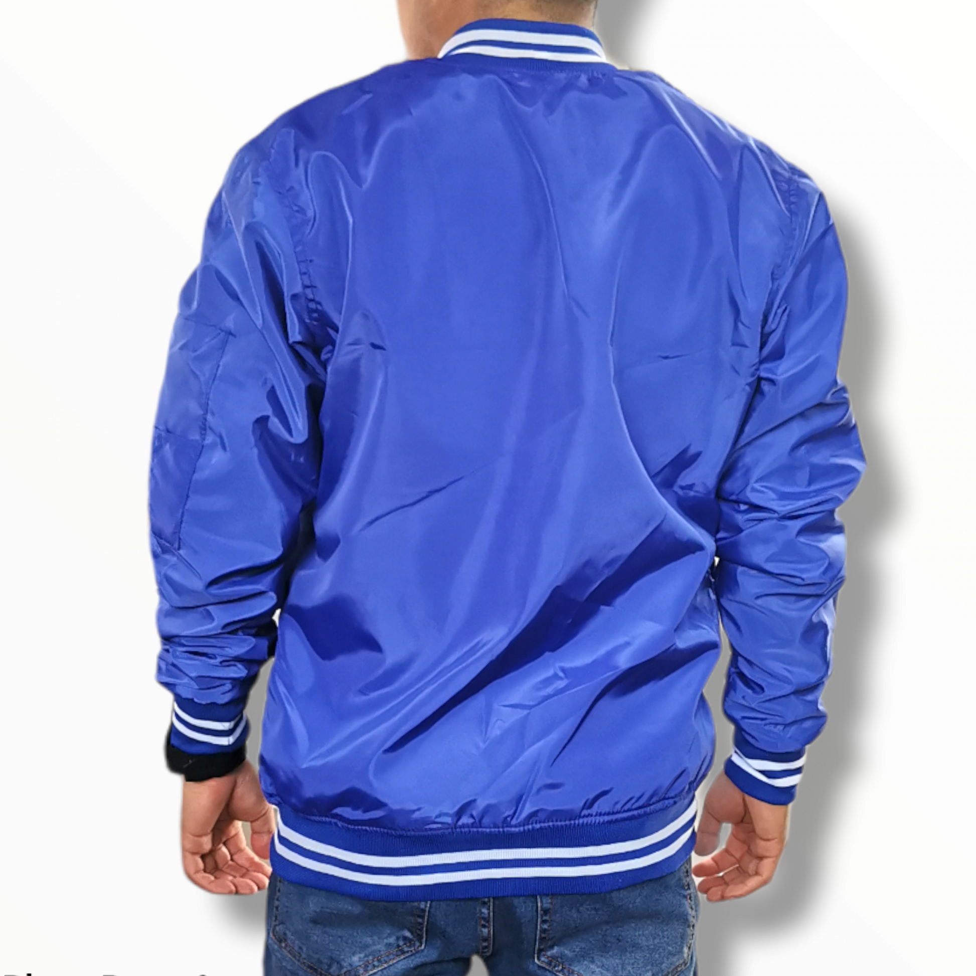 bomber impermeable chamarra azul