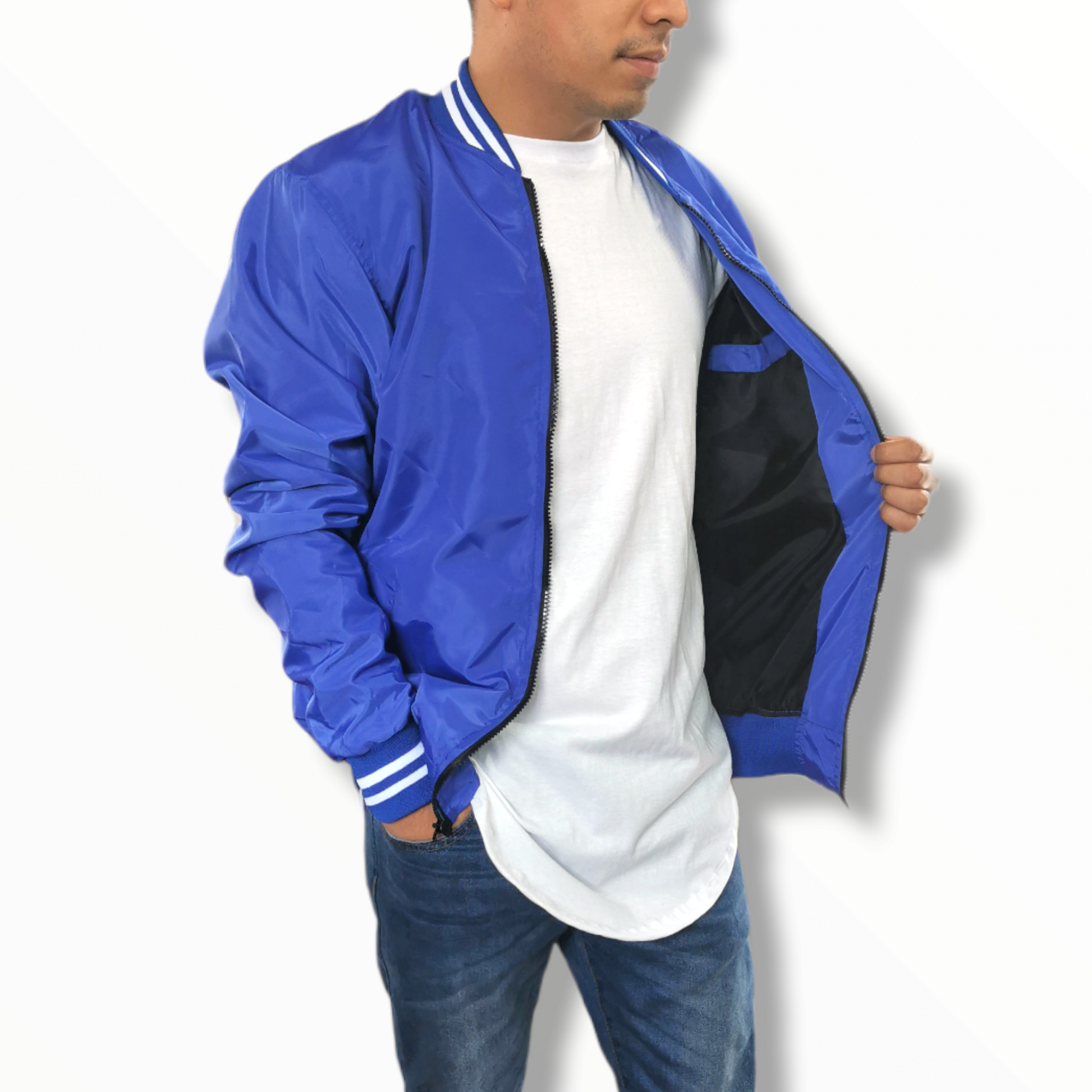 Chamarra bomber top azul