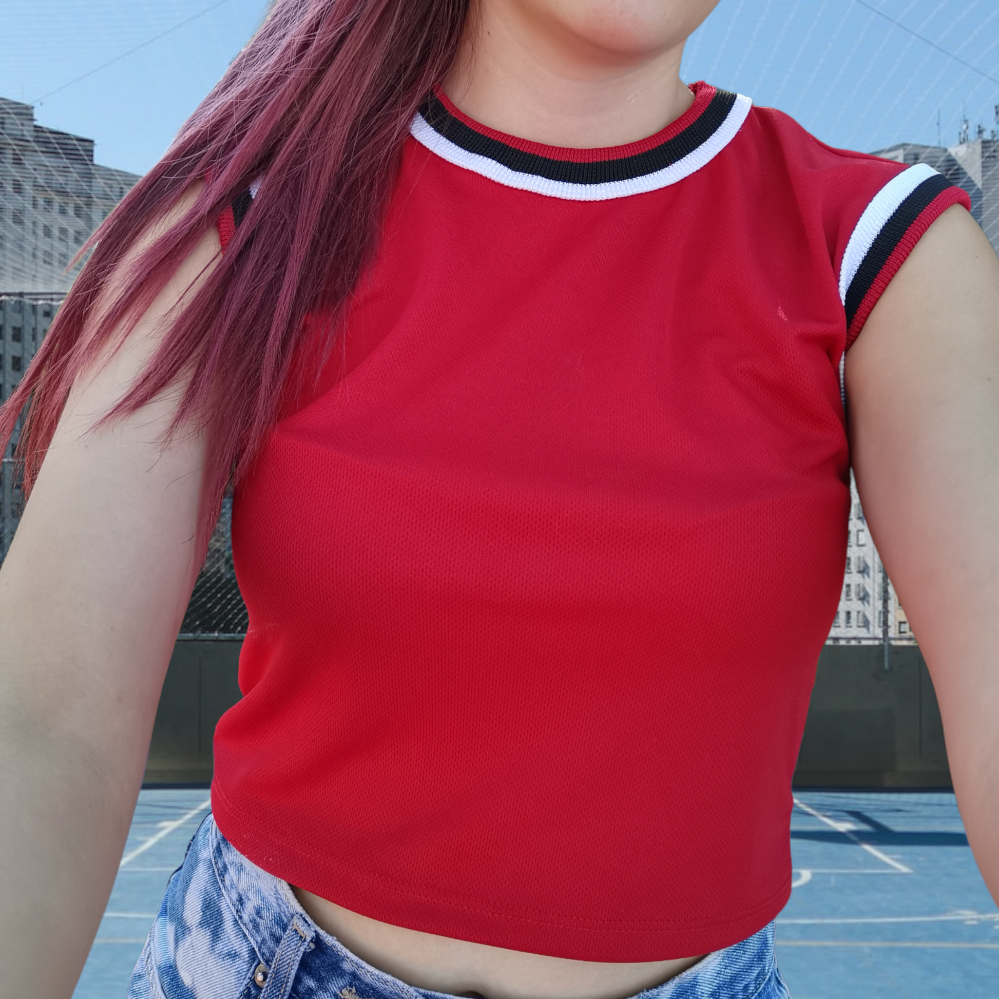jersey bulls rojo dama