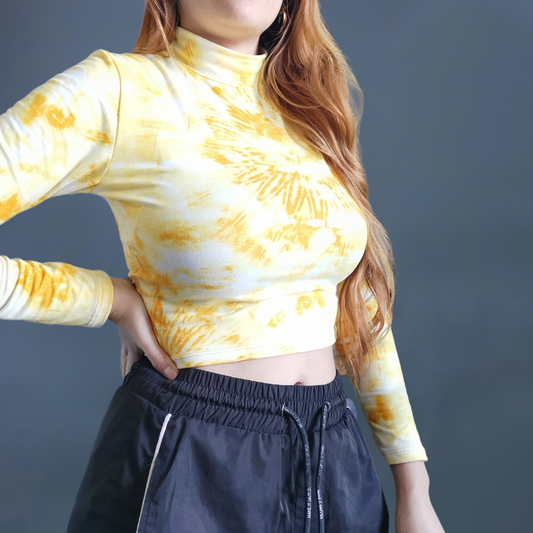 playera tye dye dama, playera corta de dama, tops cortos de moda, camisetas cortas para mujer