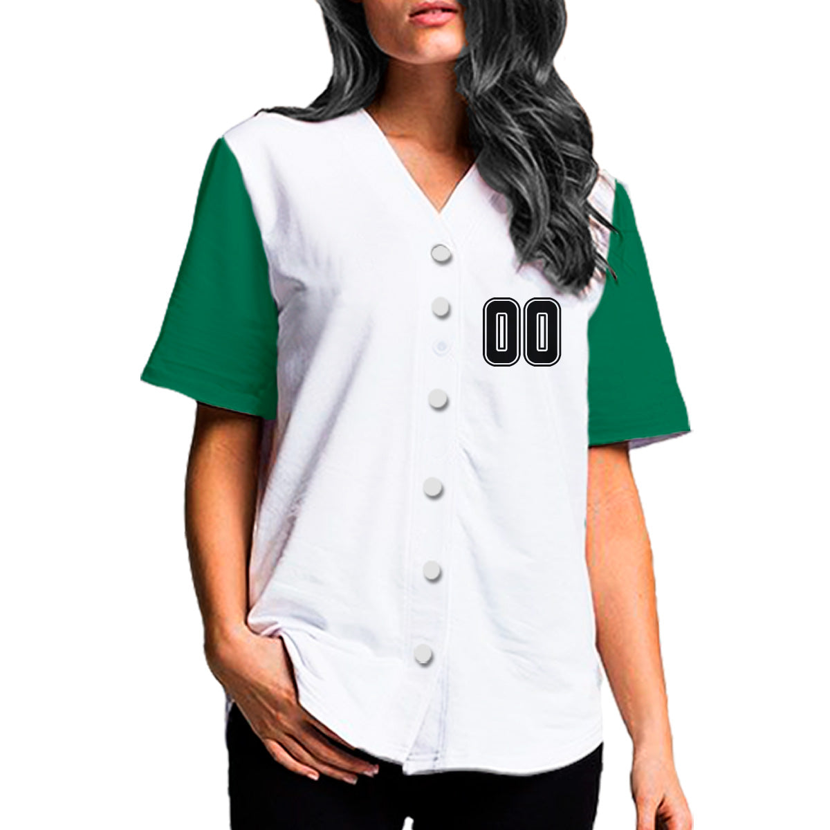 jersey blanco verde personalizado dama en guadalajara