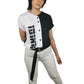 jersey beisbol personalizado dama negro blanco
