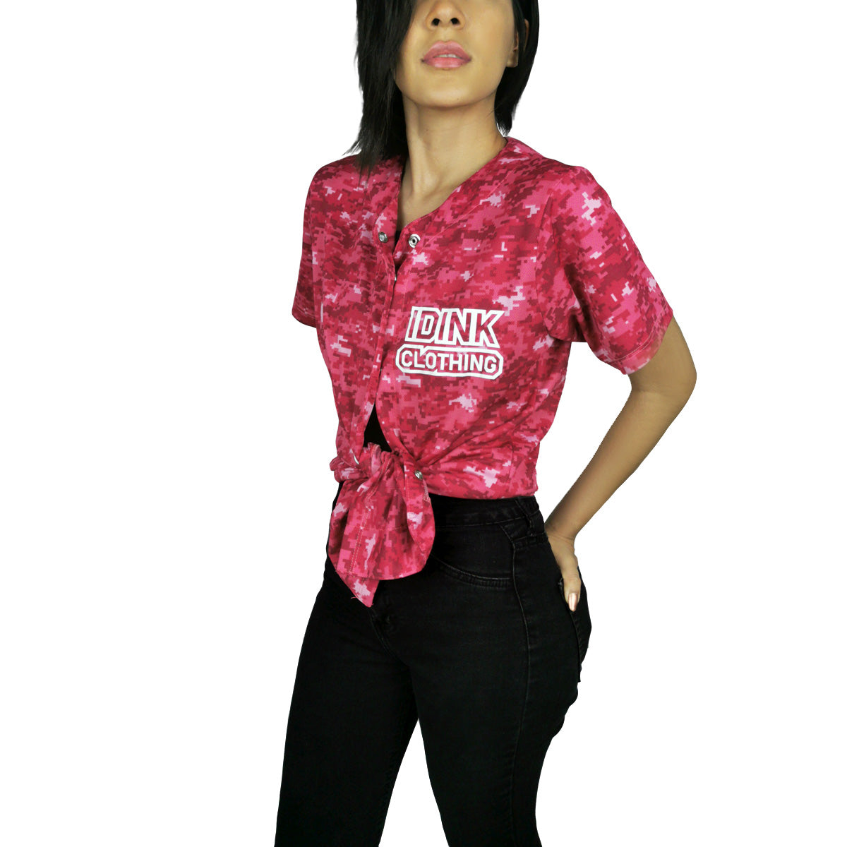 jersey beisbol camuflaje rosa dama