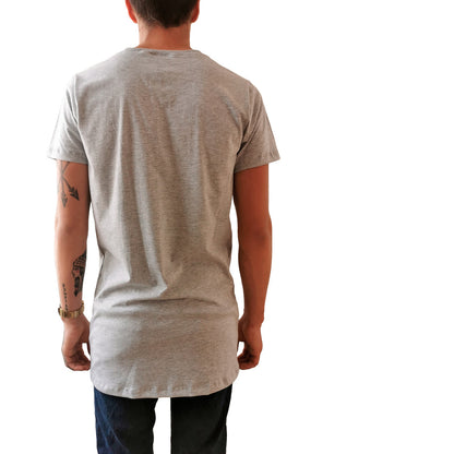 Playera Long Fit Swag Recta Gris