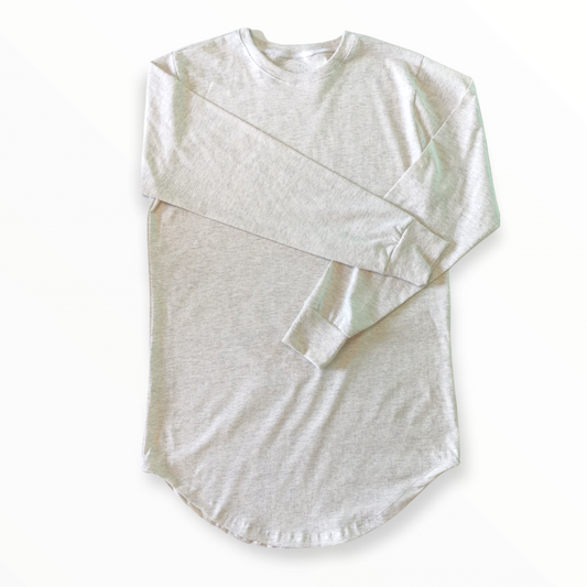 Playera hombre manga larga long fit beige