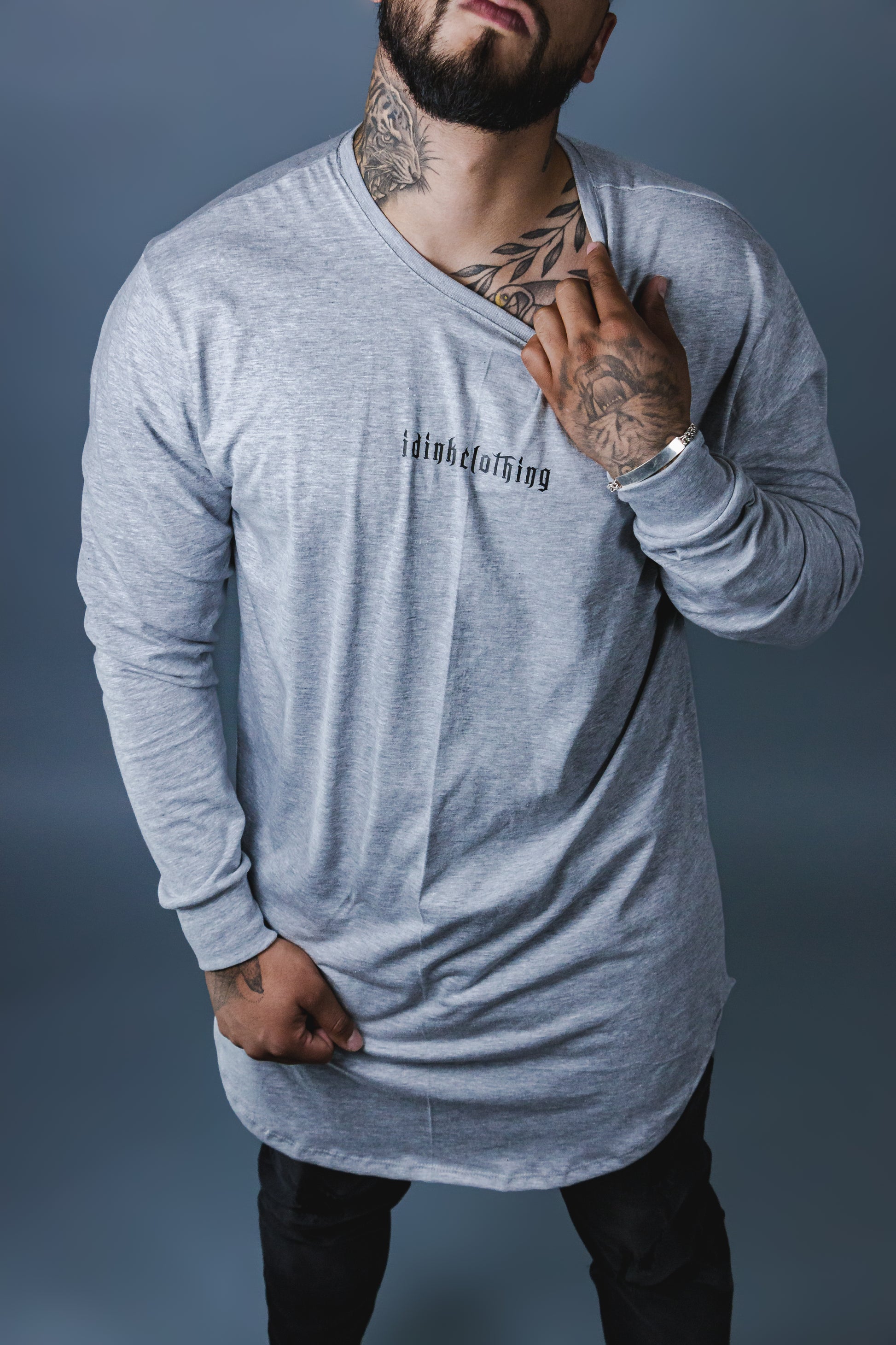 playera manga larga hombre street wear long fit