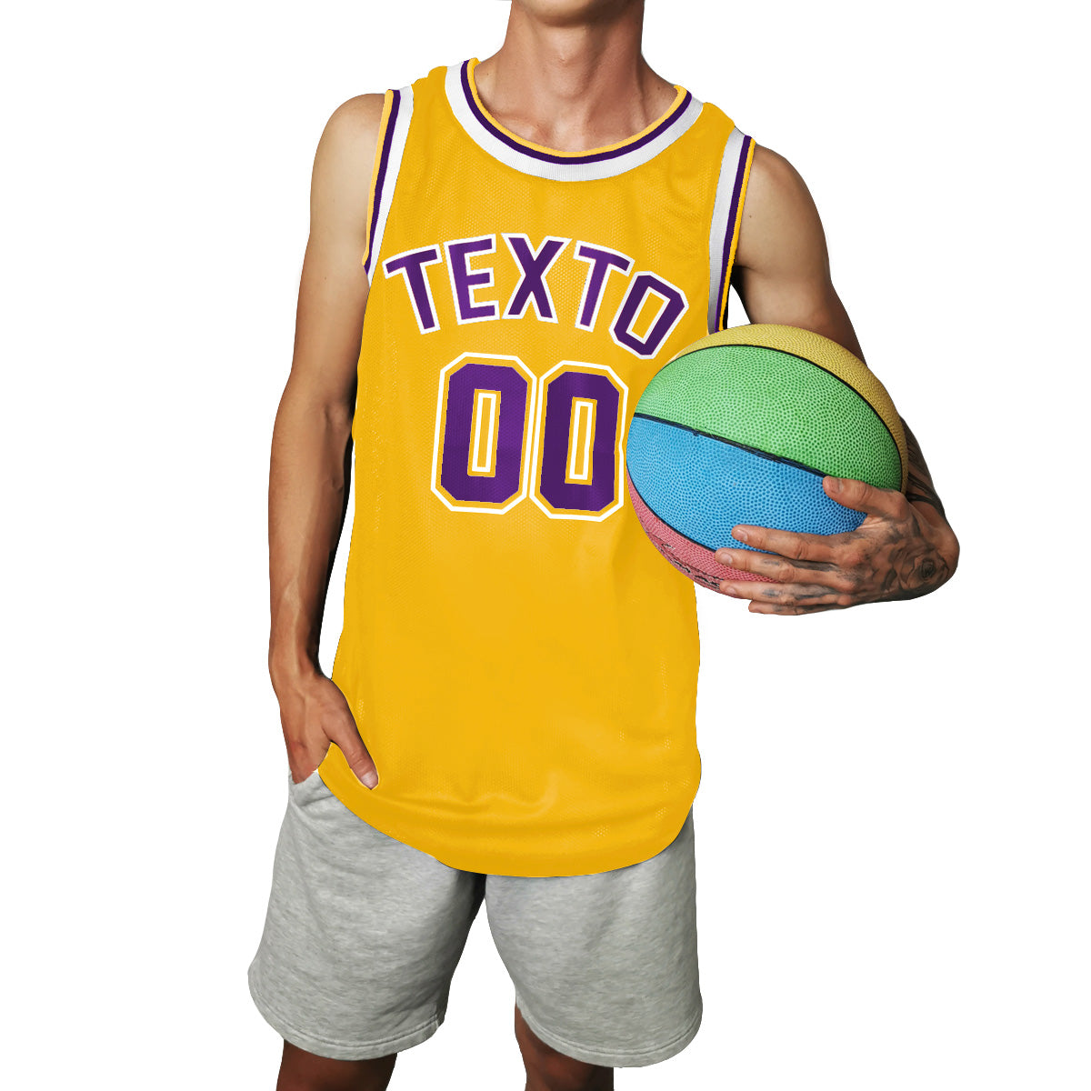 jersey basquetbol amarillo personalizable