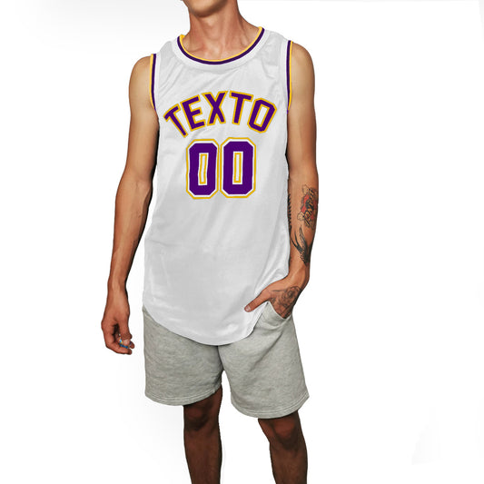 jersey basquetbol blanco blanco morado lakers tipo